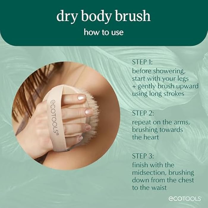 EcoTools Dry Body Brush, For Post Shower & Bath Skincare Routine, Removes Dirt & Promotes Blood Circulation, Helps Reduce Appearance of Cellulite, Eco-Friendly, Vegan & Cruelty-Free, 1 Count - Image 4